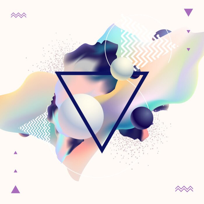 Fotobehang Abstracte ballen met pastel geometrie