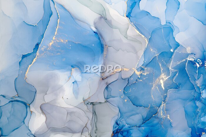 Fotobehang Abstracte blauwe golven