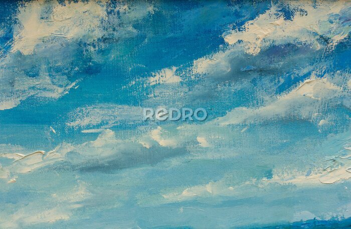 Fotobehang Abstracte blauwe lucht met wolken