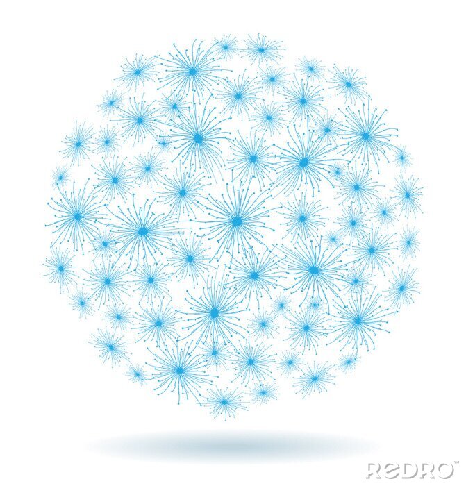 Fotobehang Abstracte blauwe paardenbloem