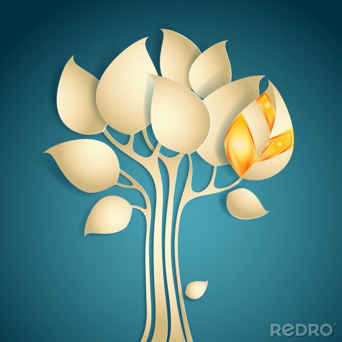 Fotobehang Abstracte boom tijdens de herfst