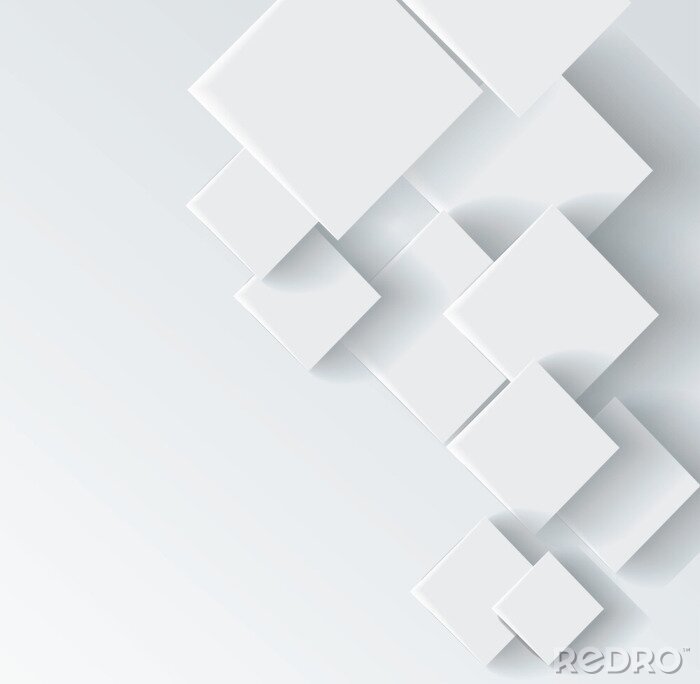 Fotobehang Abstracte compositie met vierkanten