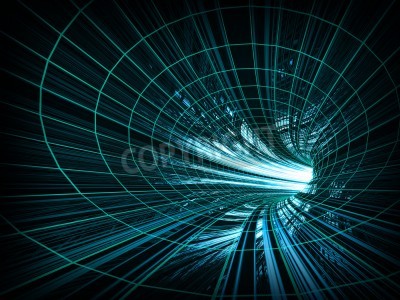 Fotobehang Abstracte digitale tunnel