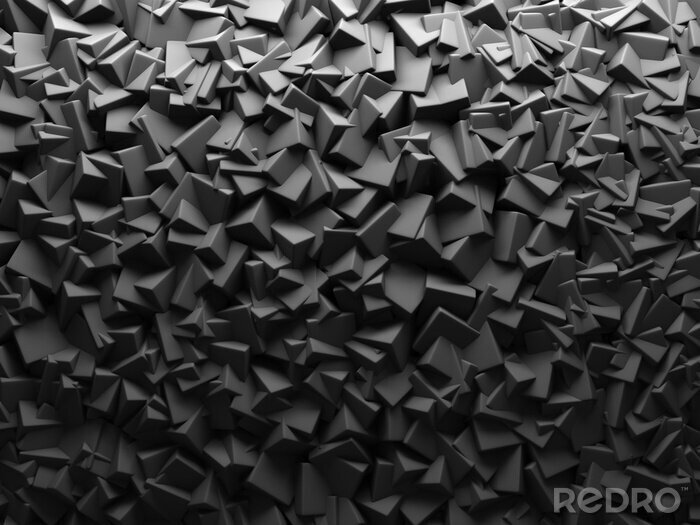 Fotobehang Abstracte donkere achtergrond gemaakt van chaotische kubussen