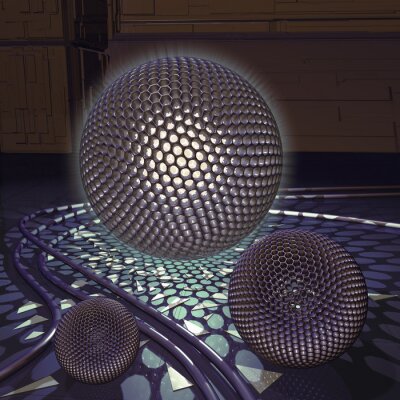 Fotobehang Abstracte futuristische ballen