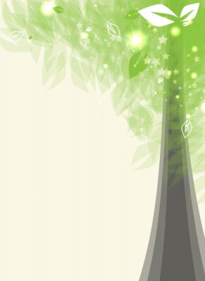 abstracte futuristische kaart gestileerde boom met groene leafage