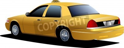 Fotobehang Abstracte gele taxi
