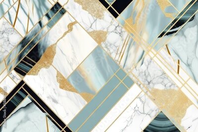 Fotobehang Abstracte geometrische compositie met marmer