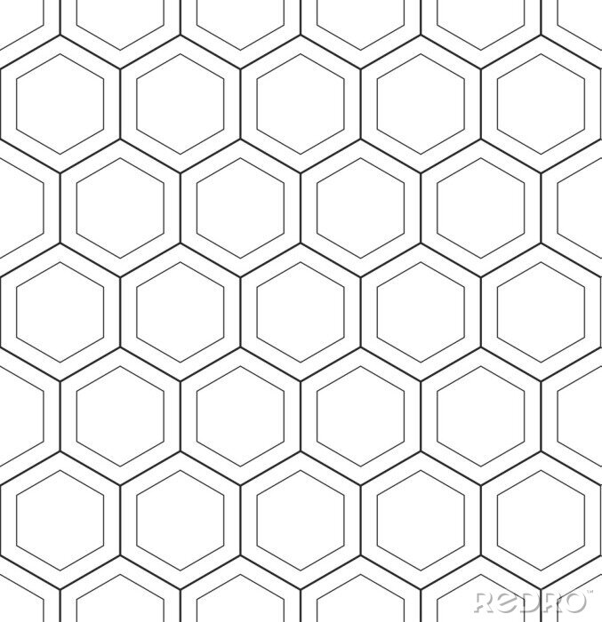 Fotobehang Abstracte geometrische hoenycomb naadloze patroon vector hexagonale driehoekige achtergrond grid textuur