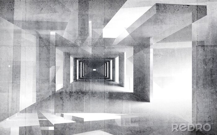 Fotobehang Abstracte grafische tunnel