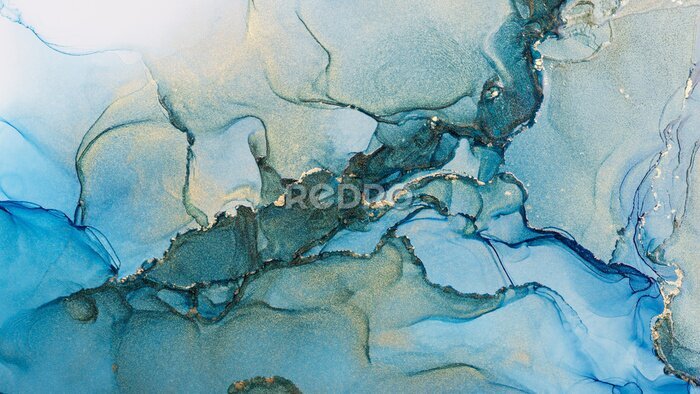Fotobehang Abstracte groen-blauwe textuur