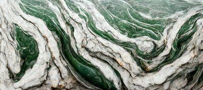 Fotobehang Abstracte marmeren achtergrond met groene elementen