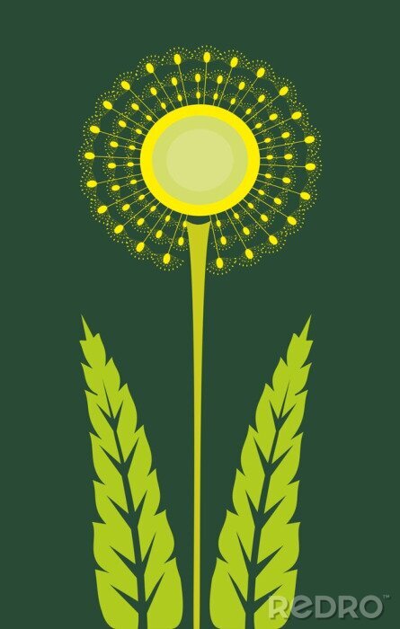 Fotobehang Abstracte paardenbloem en planten