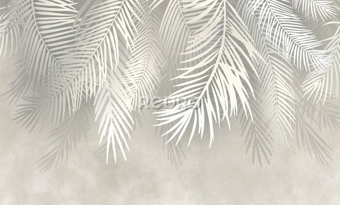Fotobehang Abstracte palmbladeren