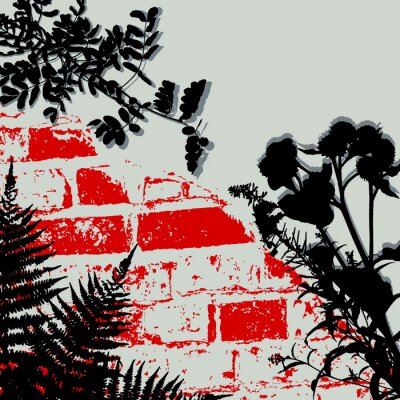 Fotobehang Abstracte rode muur