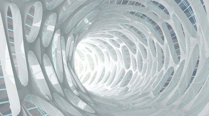 Fotobehang Abstracte tunnel met gaten