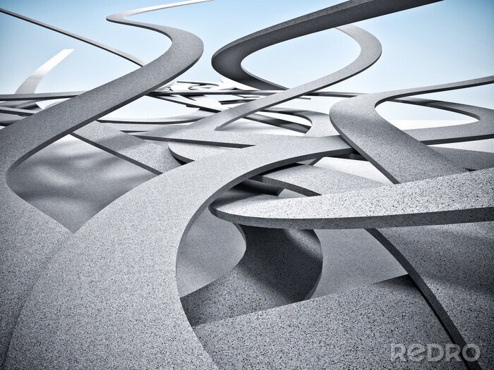 Fotobehang Abstracte verwarde bruggen