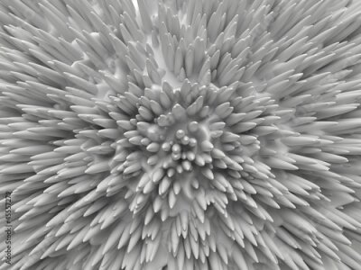Fotobehang Abstracte witte spikes met een 3D-effect