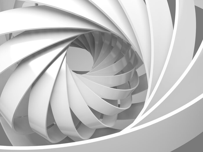 Fotobehang Abstracte witte spiraal