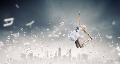 Fotobehang Abstractie van ballerina die springt