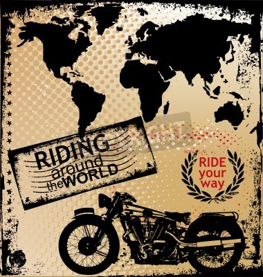Fotobehang achtergrond met motorfiets beeld