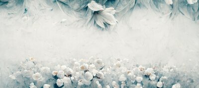 Fotobehang Achtergrond met witte bloemen