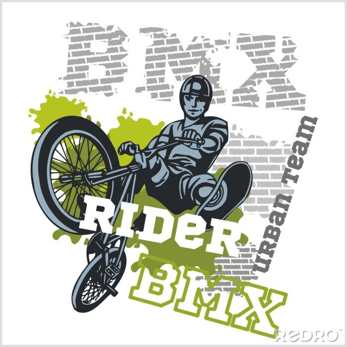 Fotobehang Afbeelding met een fietser en BMX