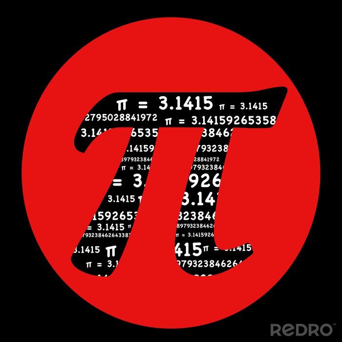 Fotobehang Afbeelding met het Pi-nummersymbool