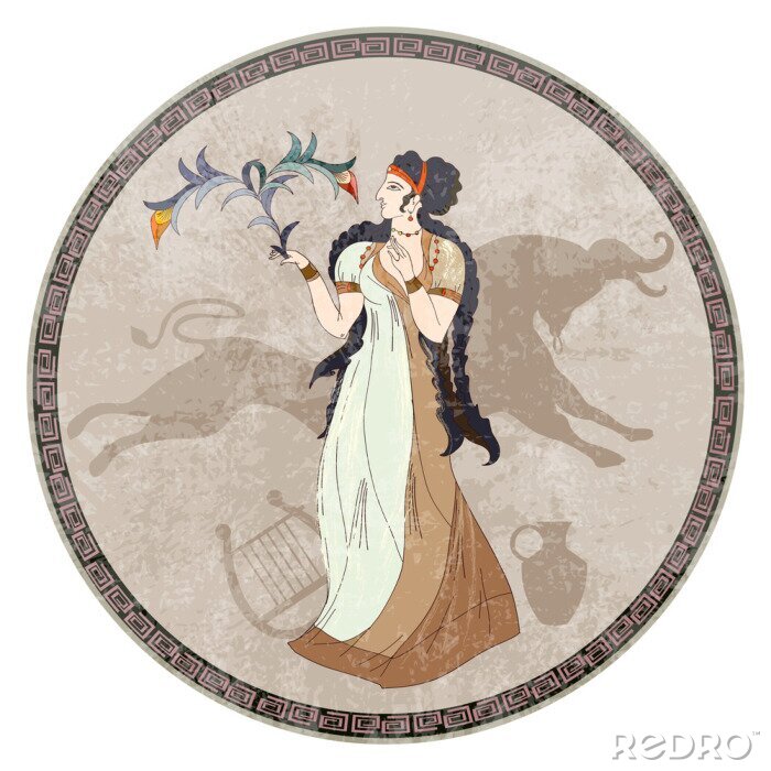 Fotobehang Afbeeldingen in het klimaat van het oude Griekenland