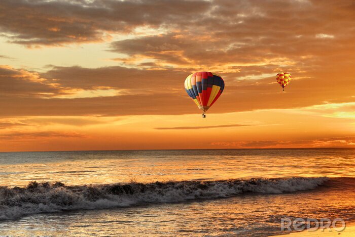 Fotobehang Air Balloon bij zonsondergang