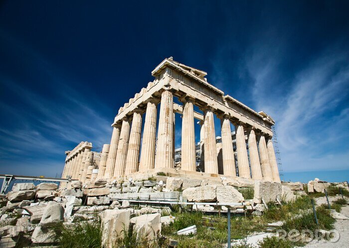 Fotobehang Akropolis tegen de achtergrond van een zonnige hemel