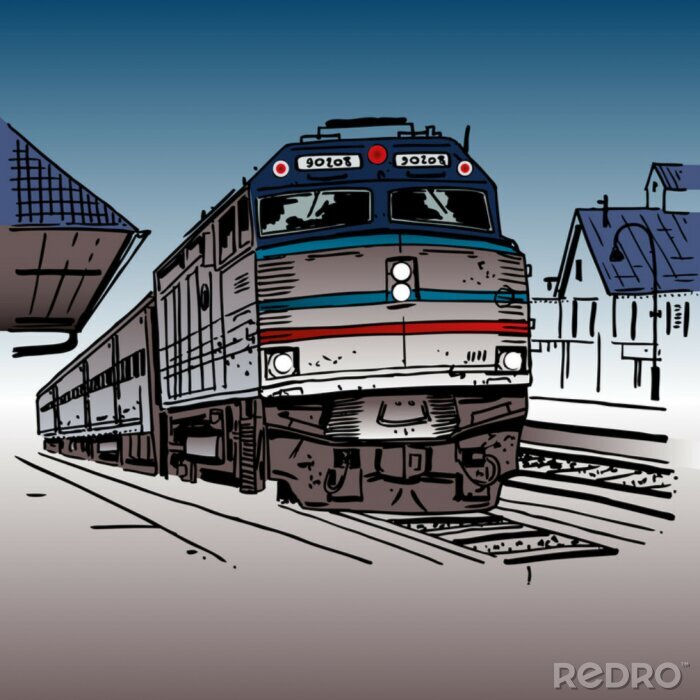 Fotobehang Amerikaanse Trein