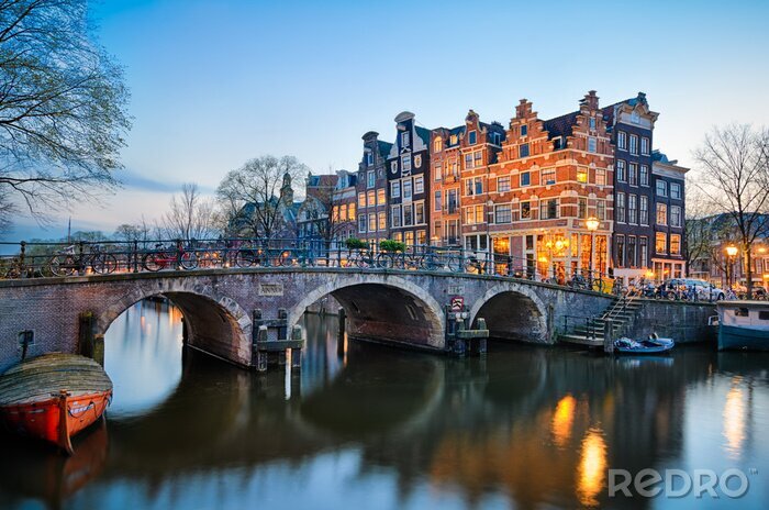 Fotobehang Amsterdamer Fahrradbrücke