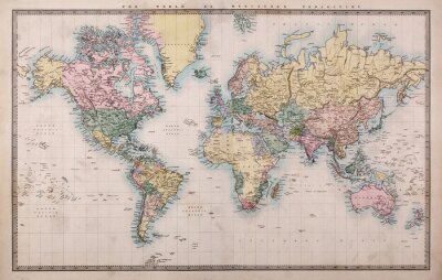 Fotobehang Antieke wereldkaart