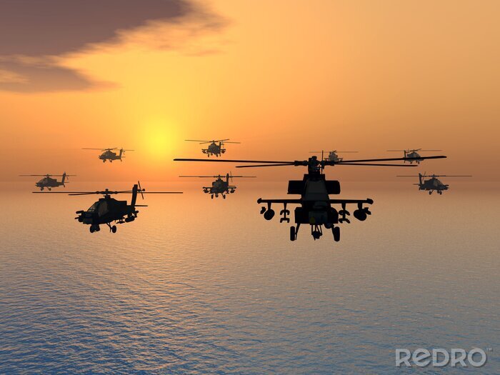 Fotobehang Apache helikopter