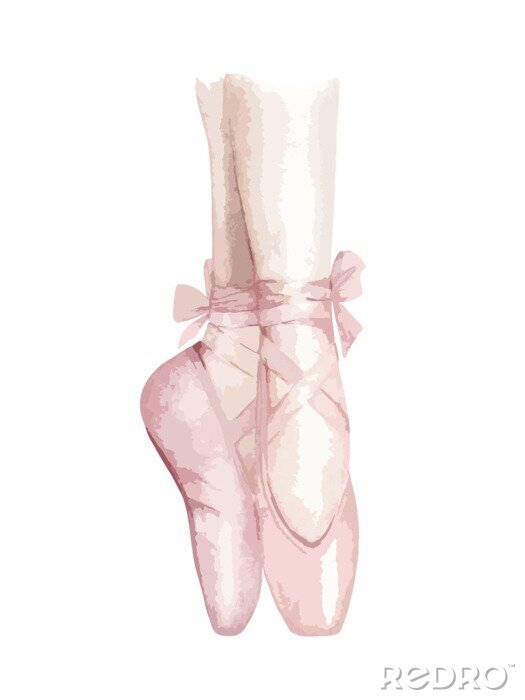 Fotobehang Aquarel ballet illustratie. Hand getrokken vector kunst. Fashion print