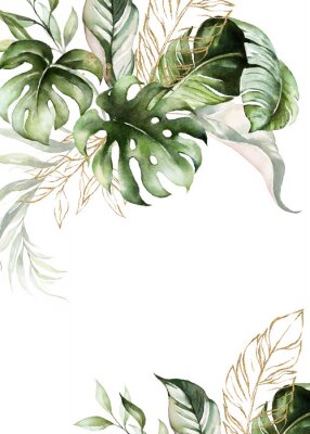 Aquarel illustratie geïnspireerd door exotische planten