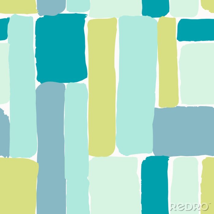 Fotobehang Aquarel strepen in tinten blauw en groen