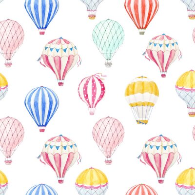 Fotobehang Aquarel vliegende ballonnen