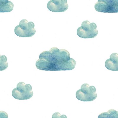 Aquarel wolken op een witte achtergrond