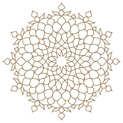 Sticker Arabische cirkel patroon monoline ornament