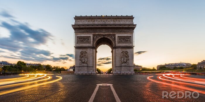 Fotobehang Arc de Triomphe bij zonsondergang