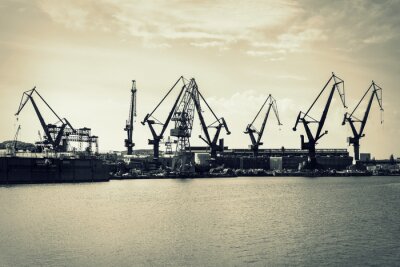 Fotobehang Architectuur op de scheepswerf van Gdansk