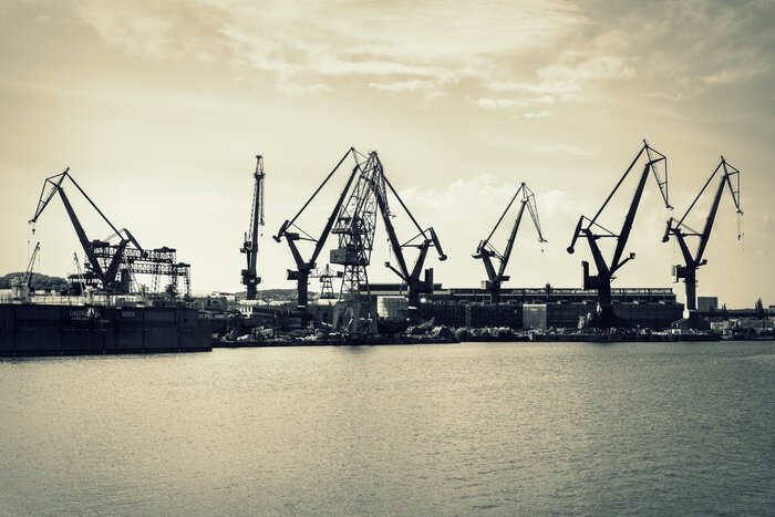 Fotobehang Architectuur op de scheepswerf van Gdansk