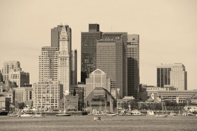 Fotobehang Architectuur van Boston in sepia