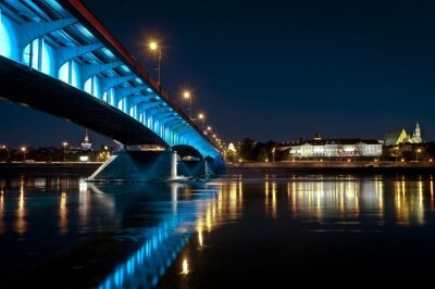 Fotobehang Architectuur van Warschau bij nacht
