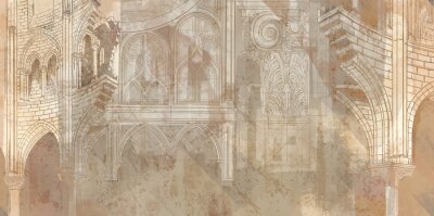 Artistiek patroon met architectuur en kolommen