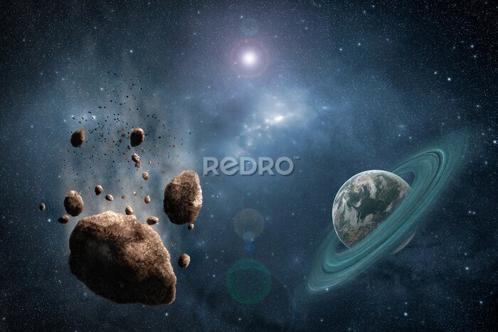 Fotobehang Asteroïden, planeten en nevels in de ruimte
