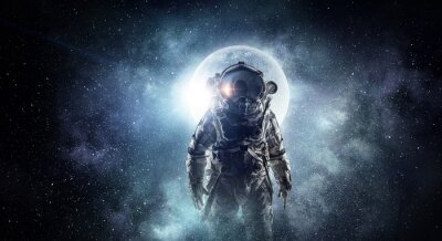 Fotobehang Astronaut die voor de zon staat