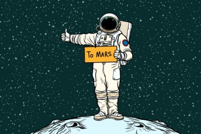 Fotobehang Astronaut gaat naar Mars